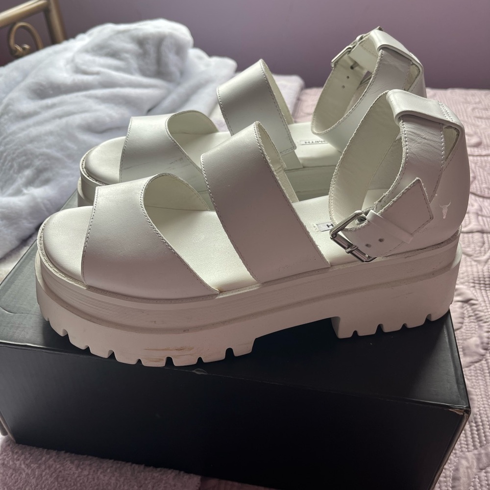 Windsor Smith White Platform Sandals